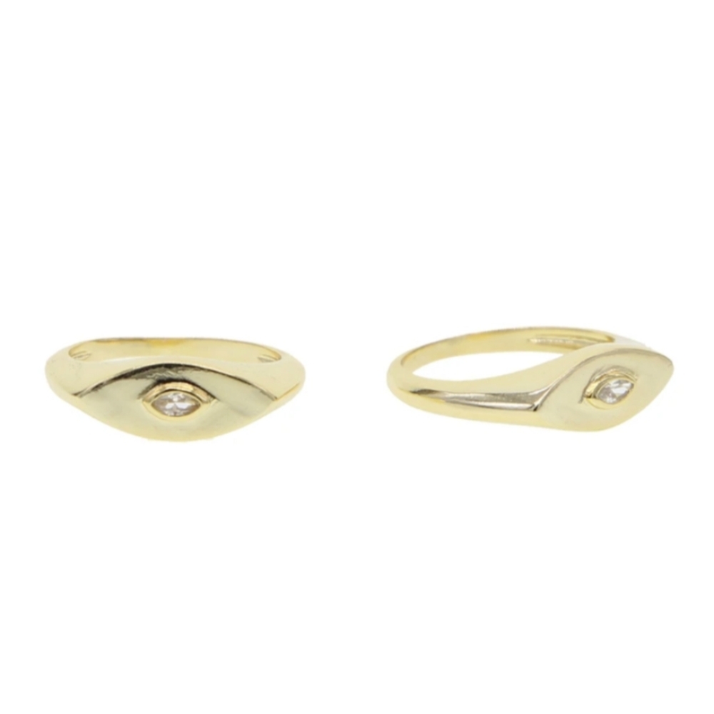14k gold evil eye ring